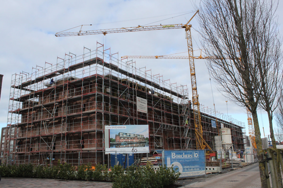 Speicher60 Emden – Der Speicher während der Restauration und dem Bau neuer Wohnräume